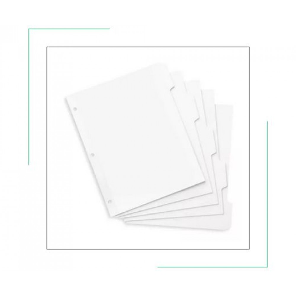 SEPARADOR DE MATERIAS BLANCO, 8 DIVISIONES (PACK DE 10)
