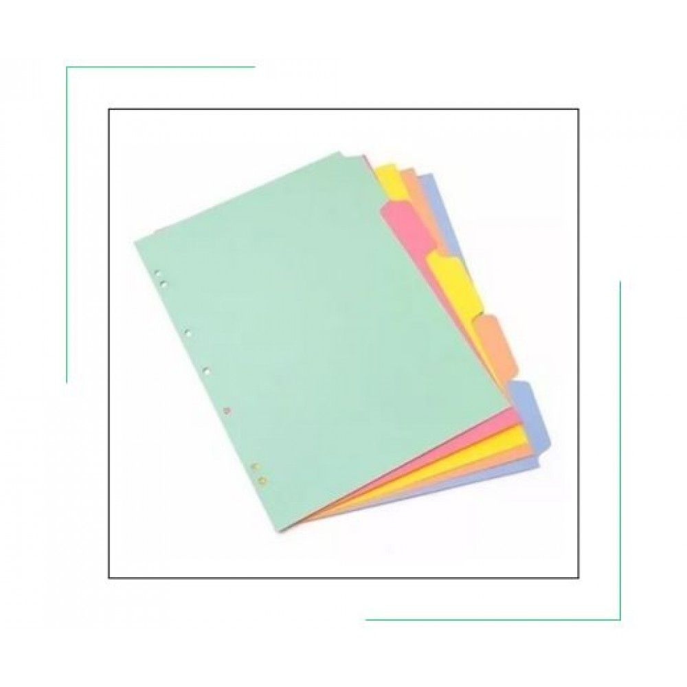 SEPARADOR DE MATERIAS A COLOR, 8 DIVISIONES (PACK DE 10)